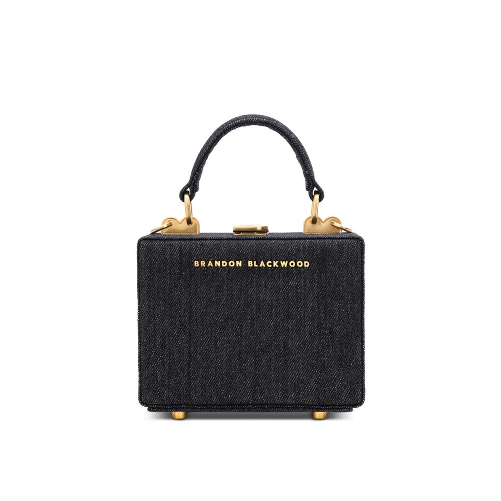 Brandon Blackwood Mini Kendrick Denim Trunk Crossbody Purse.